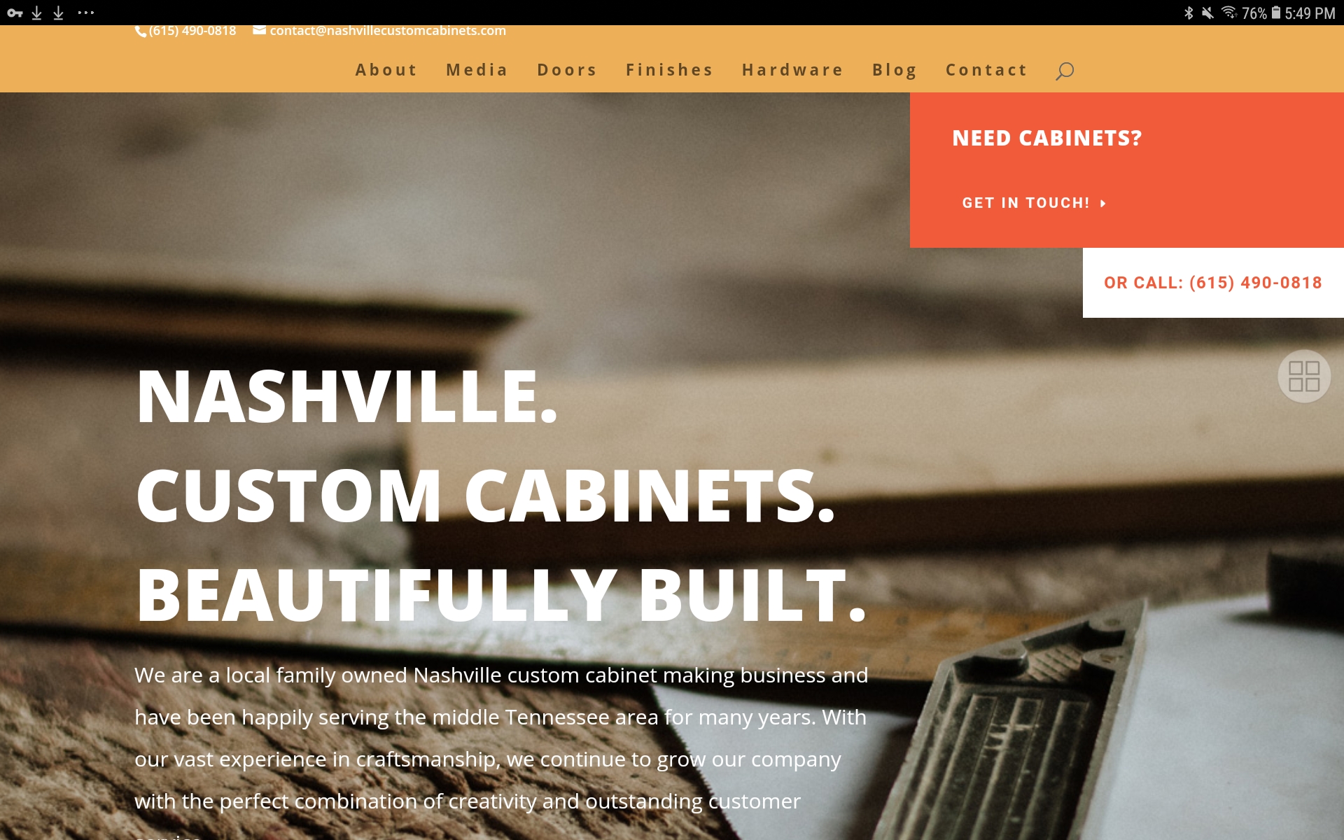 Nashville Custom Cabinets Website